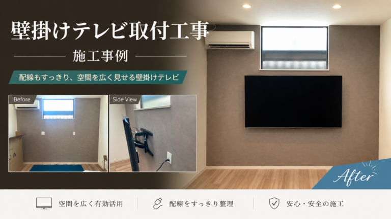 鹿児島でテレビ壁掛け設置工事｜下地補強がある場合はスムーズな施工が可能